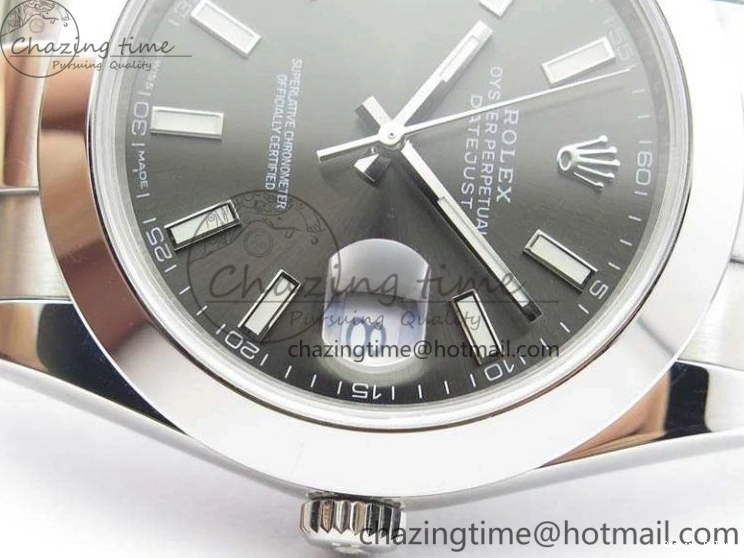 0511 DateJust 41mm 126300 SS Noob 1:1 Best Edition Gray Dial Stick Markers On SS Bracelet A Sustainable 3598